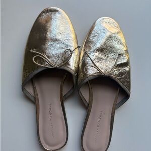 Loeffler Randall Metallic Gold Mules